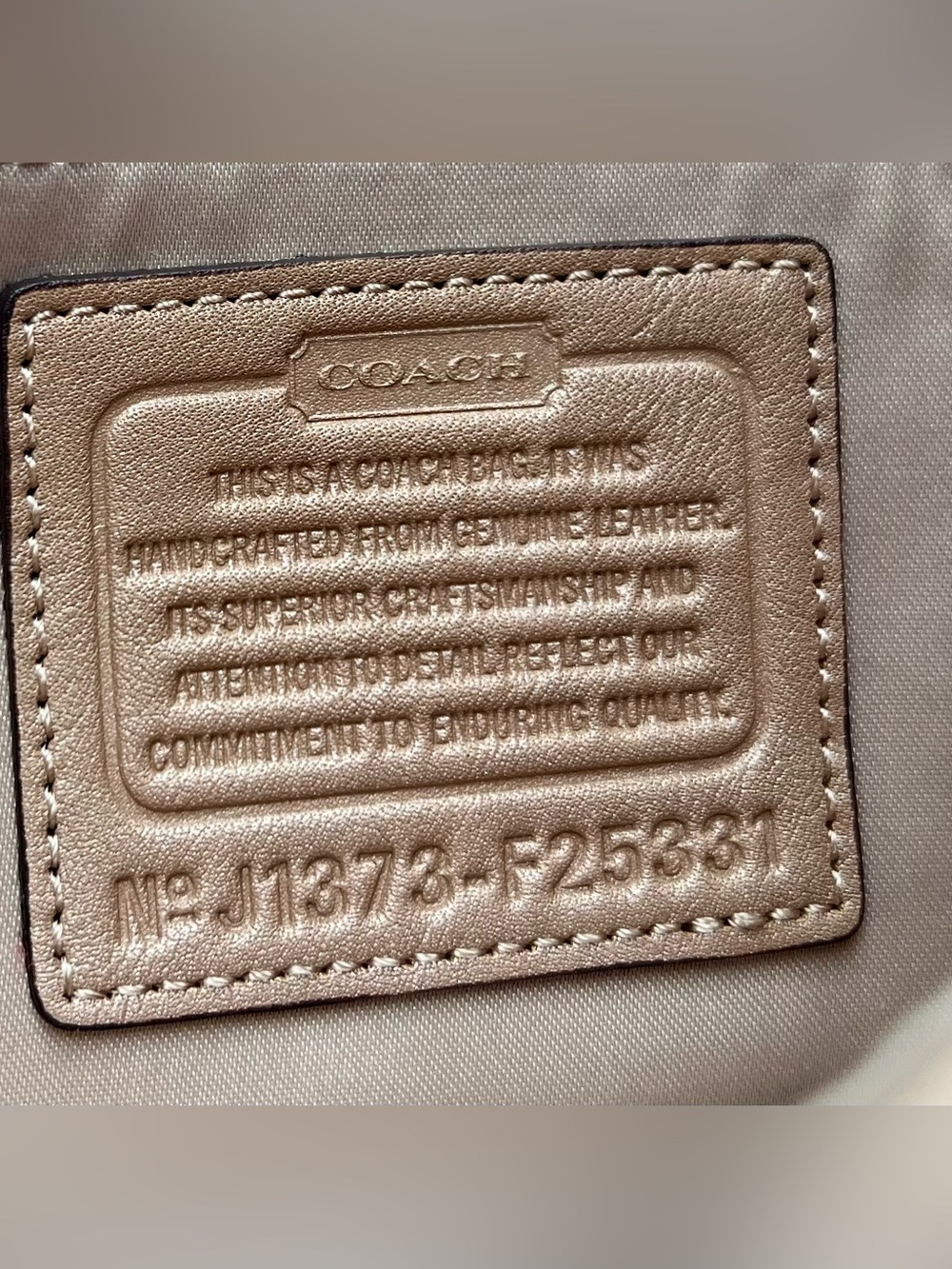 Coach Taylor Embossed Leather Bag in Sand Taupe - Picture 7 of 14